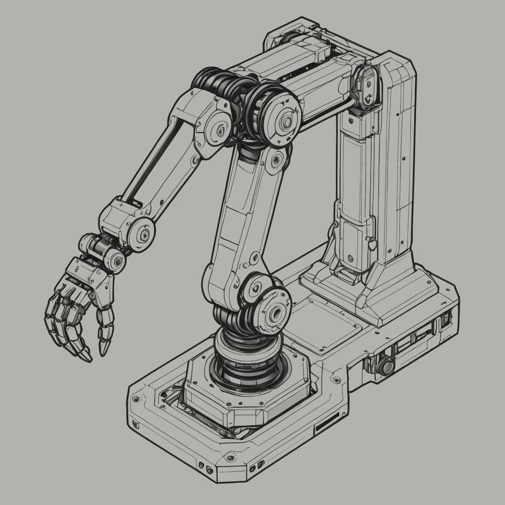 Figure 4.3. Handling unit on its base, gripper open, between tasks.