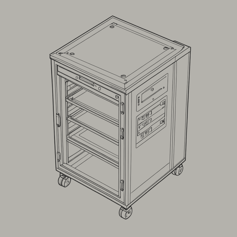 Figure 7.1. A cabinet as the survey records it: edges and surfaces, drawn as lines. Reference drawing.
