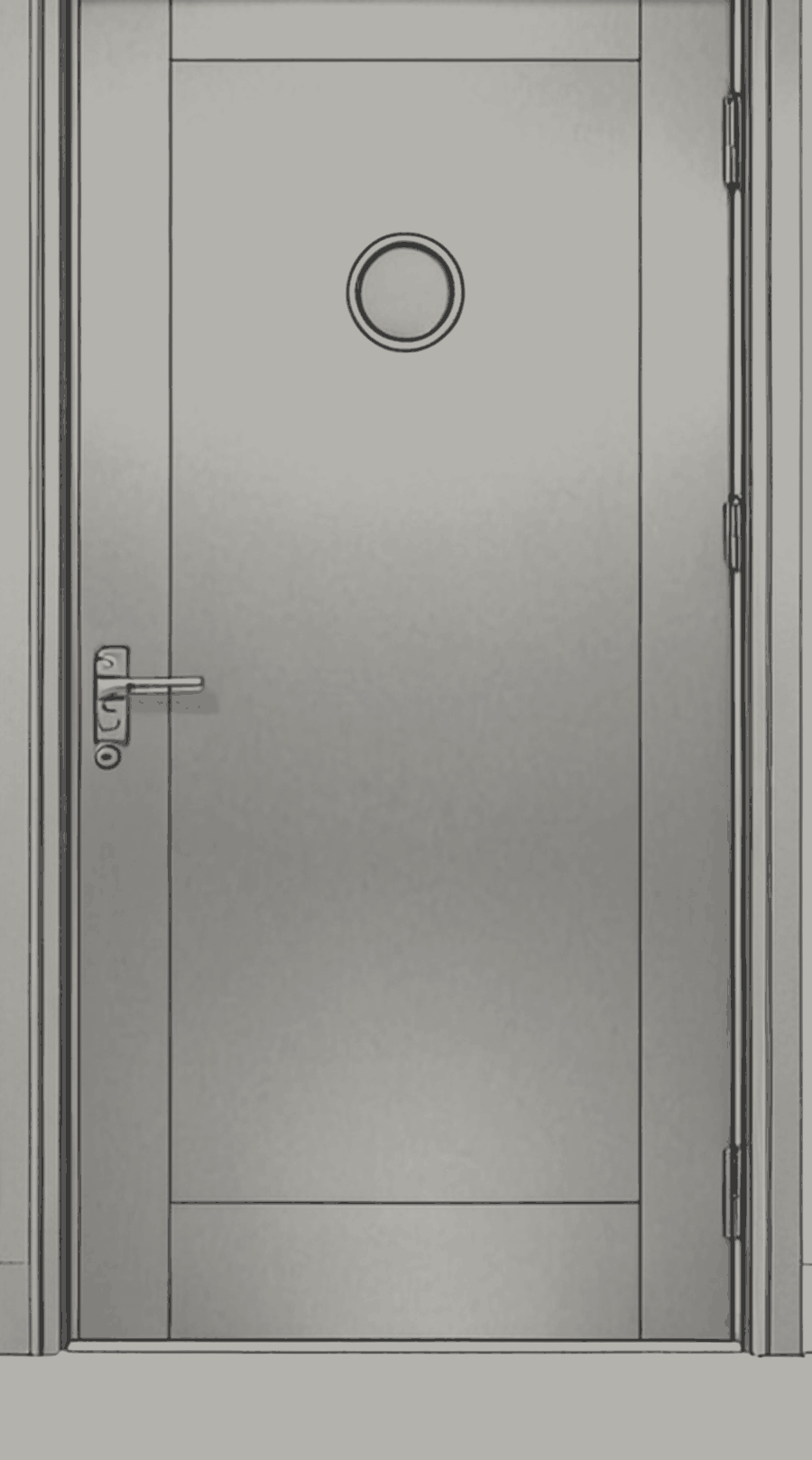 Figure 2.6. Door to the service corridor beyond the vestibule. In operation the corridor is dark.
