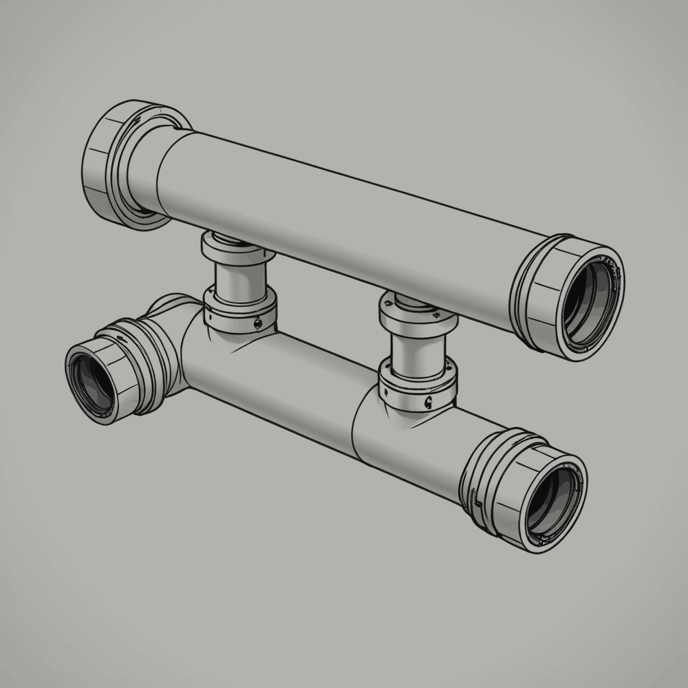 Figure 5.8. Chilled water mains: supply, return, and the crossover between them.