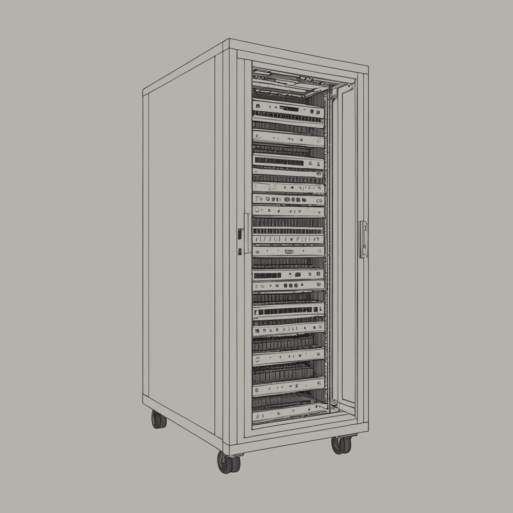 Figure 3.3. Rack, front elevation, doors open.