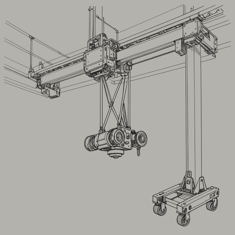 Figure 4.6. Overhead rail and carriage, for the positions the floor guide cannot reach.