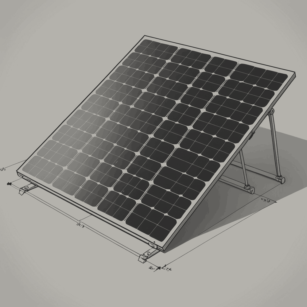 Figure 1.5. One panel of the solar field on its ground mount, tilted to the sun's path. The field repeats it.