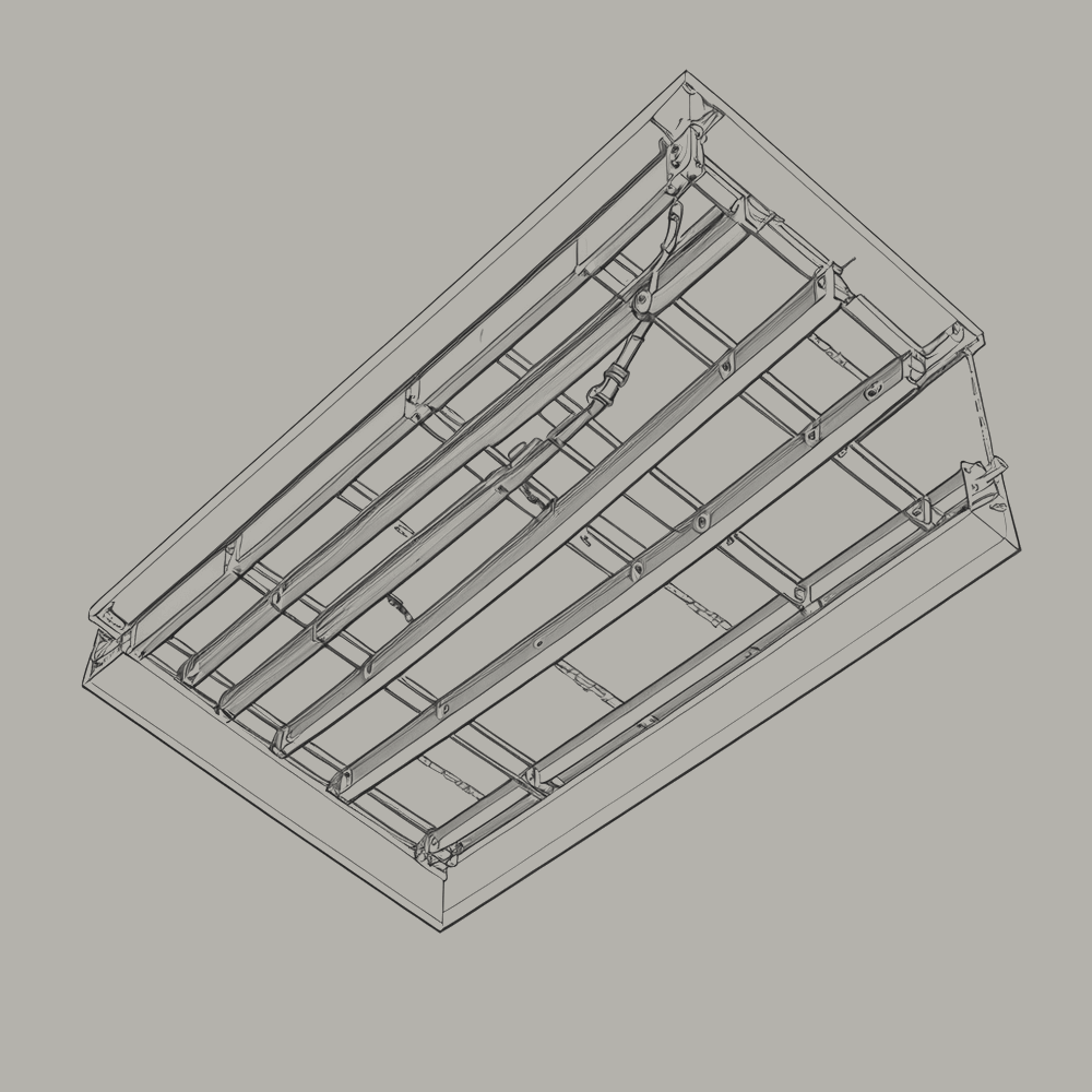 Figure 3.5. Ladder cable tray, drawn empty. In service it carries fibre (7.3).